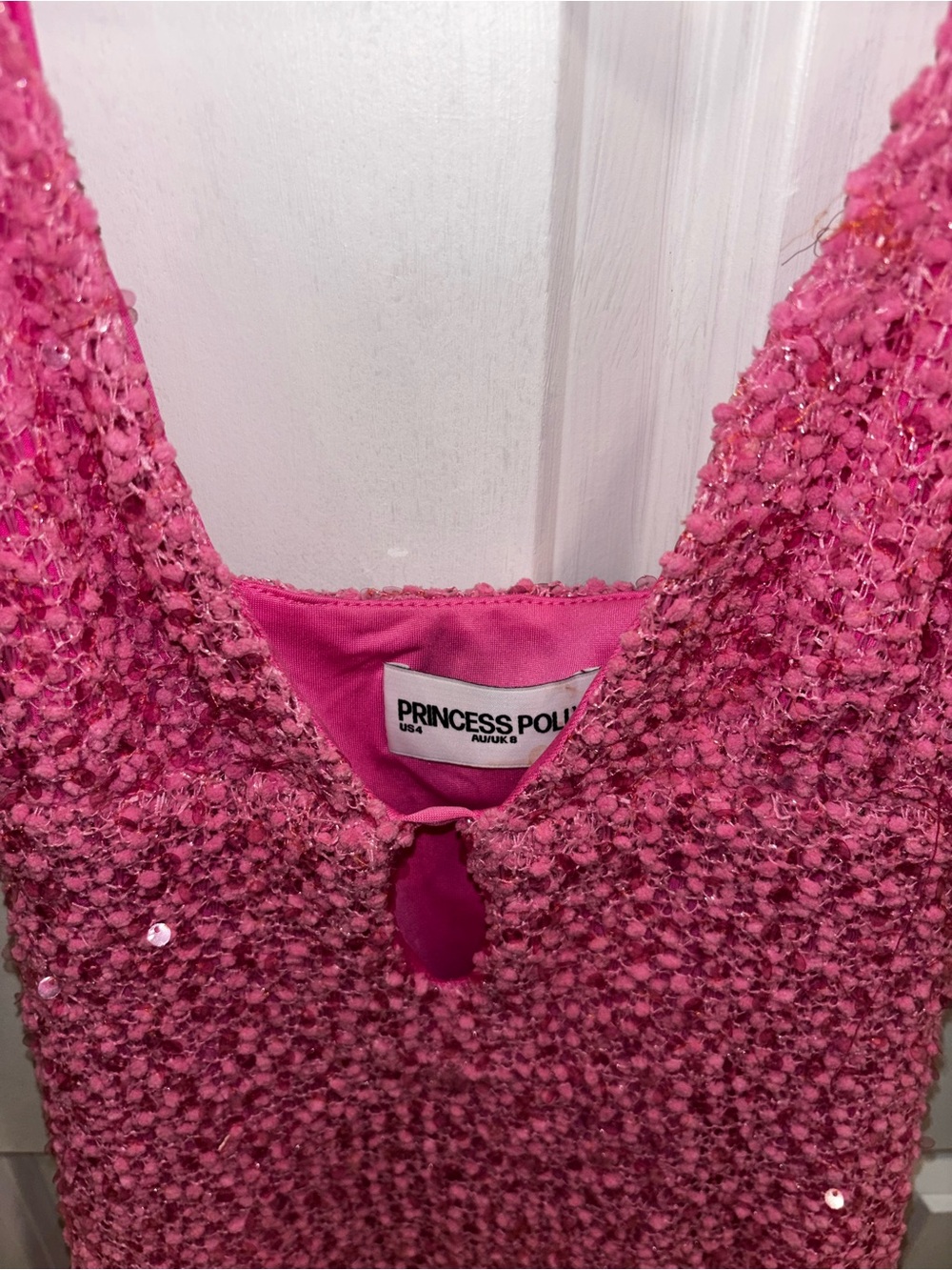 Princess Polly Pink Sequin Textured Party Dress - Picture 2 of 4